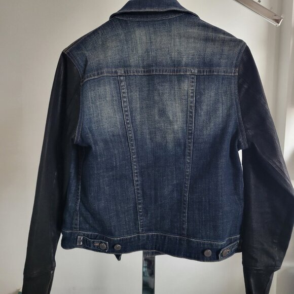 FADE TO BLUE Women's Denim and Black Sleeve Jacket (Size: Small) - Picture 2 of 16